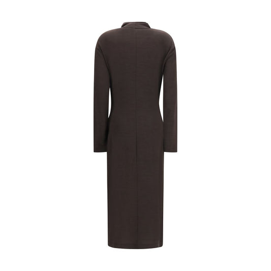 Brown Wool Oves Aries Casual Dress