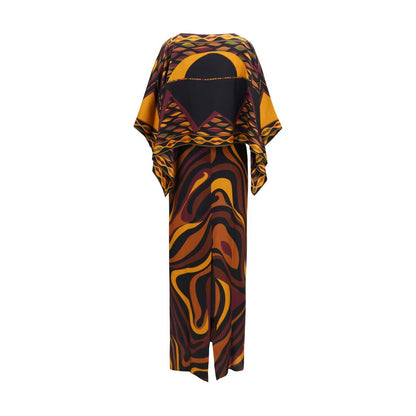 Multicolor Silk Casual Dress