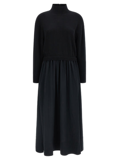 Black Wool Long Dress