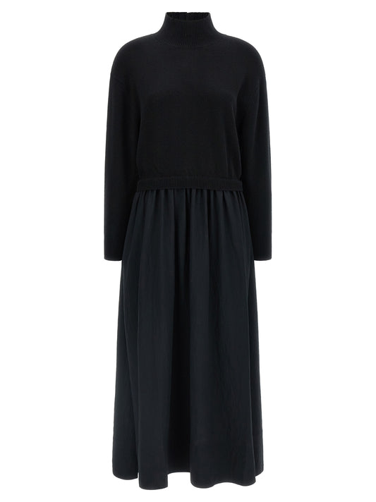 Black Wool Long Dress