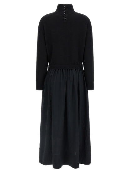 Black Wool Long Dress