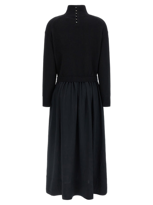 Black Wool Long Dress