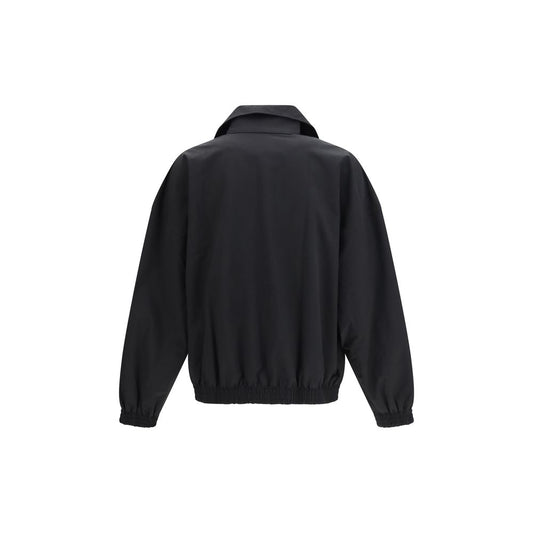 Black Cotton Full-Length Jacket