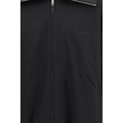 Black Cotton Full-Length Jacket