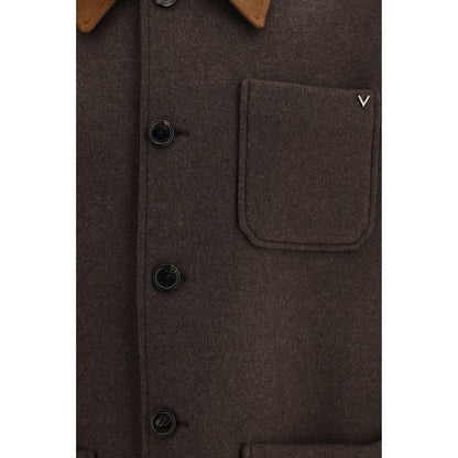 Brown Wool Oves Aries Full-Length Jacket
