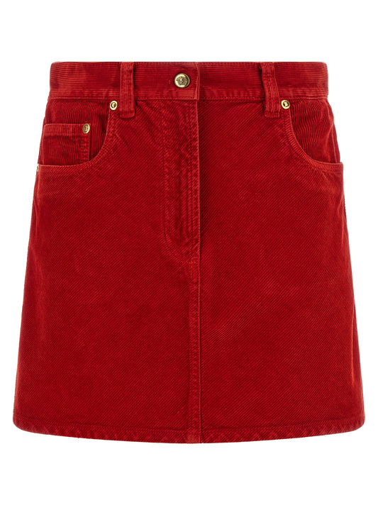 Red Cotton Long Skirt