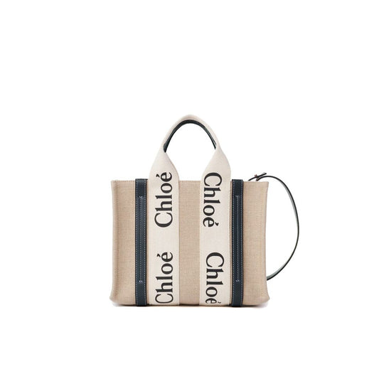 Beige Linen Tote Bag