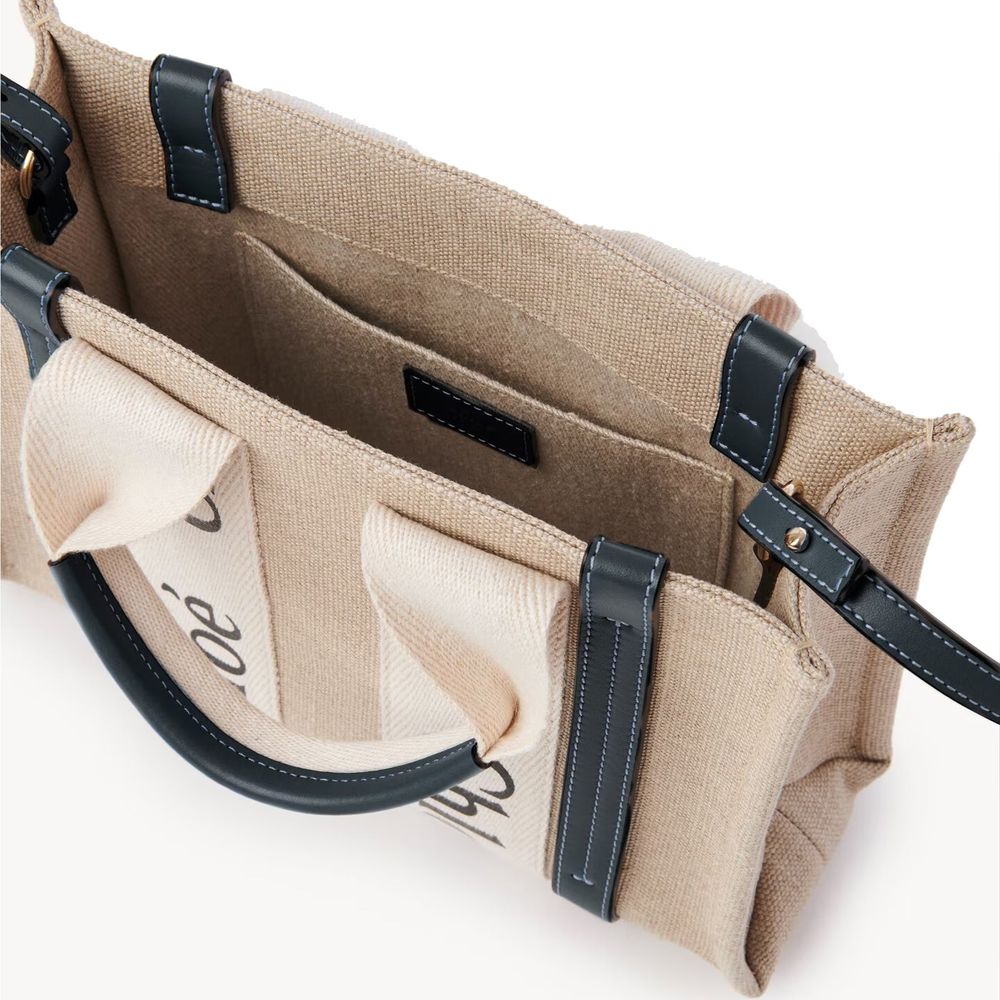 Beige Linen Tote Bag