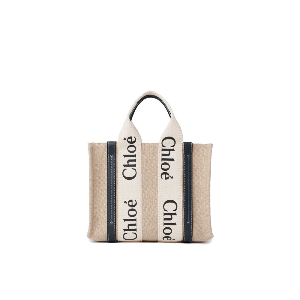 Beige Linen Tote Bag