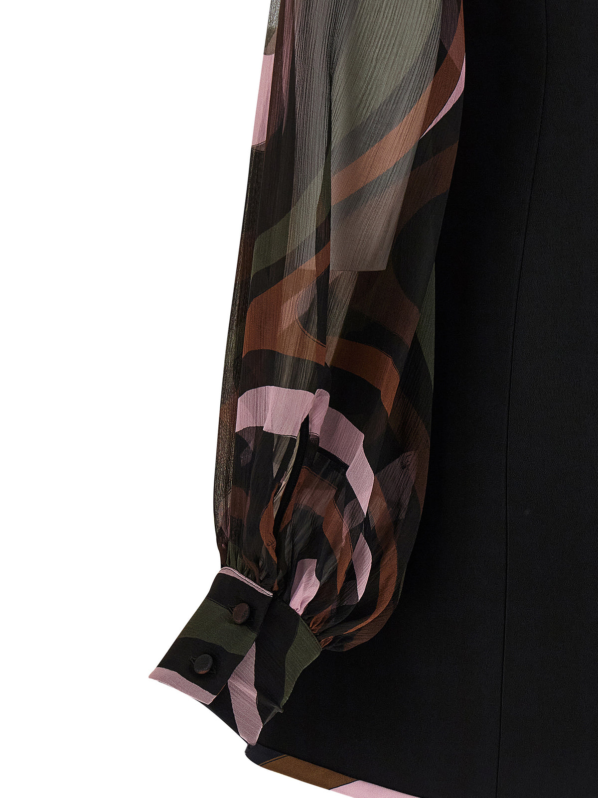 Black Viscose Short Dress