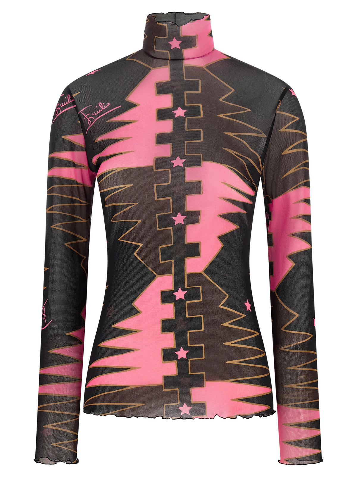 Multicolor Polyamide Long Sleeve T-Shirt