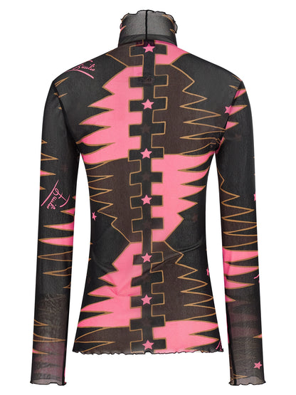 Multicolor Polyamide Long Sleeve T-Shirt