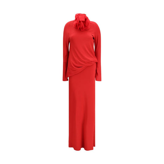 Red Viscose Casual Dress