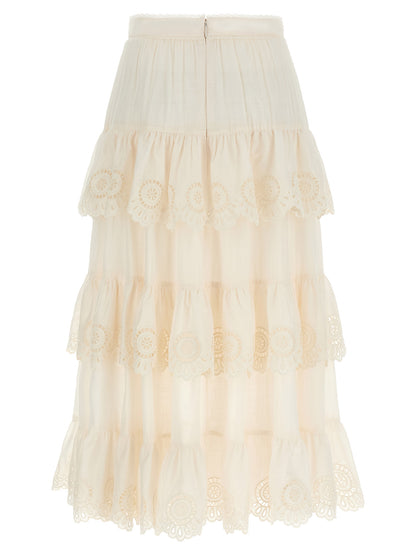 White Cotton Mini Skirt