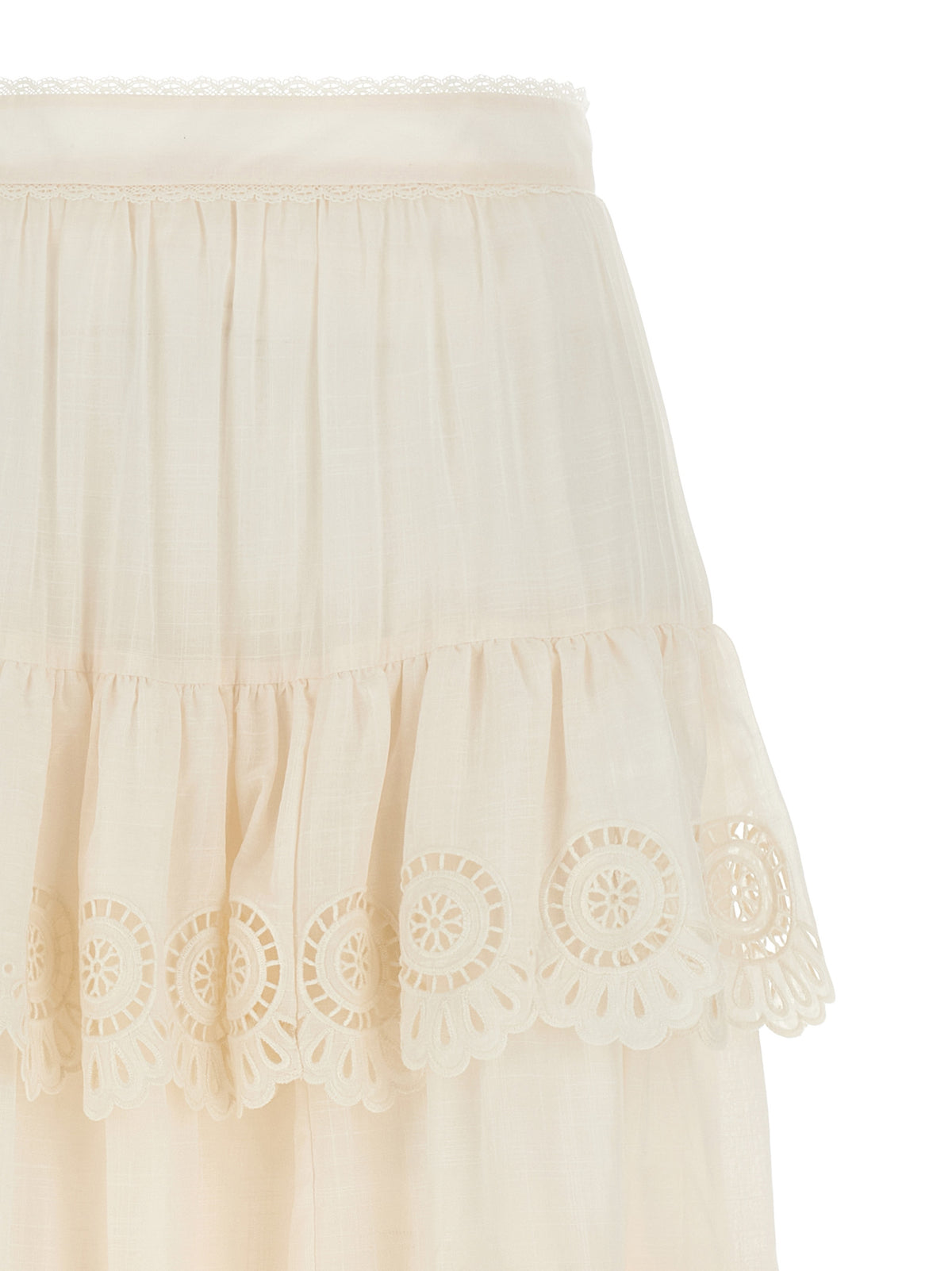 White Cotton Mini Skirt