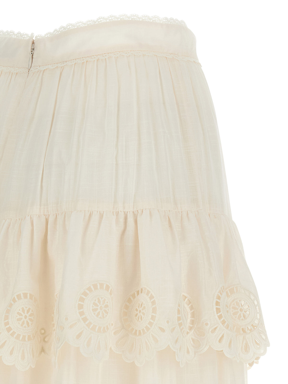 White Cotton Mini Skirt