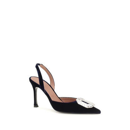 Blue Velvet High Heel Pumps