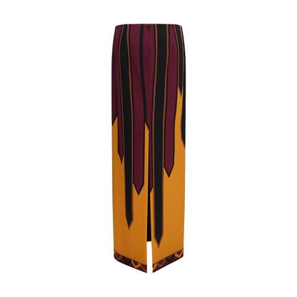Multicolor Polyamide Long Skirt