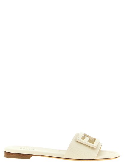 White Calfskin Slides