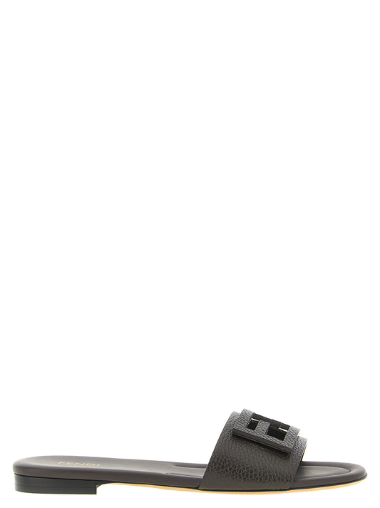 Brown Calfskin Slides