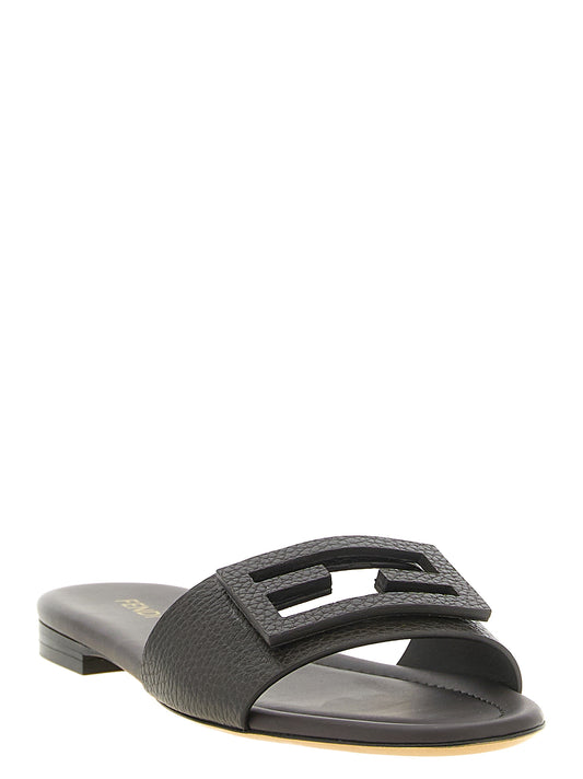 Brown Calfskin Slides