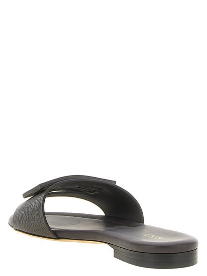 Brown Calfskin Slides