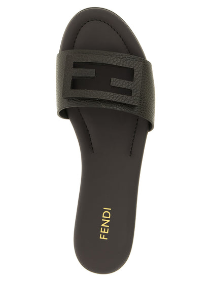 Brown Calfskin Slides