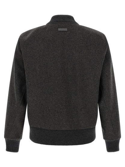Gray Virgin Wool Bomber