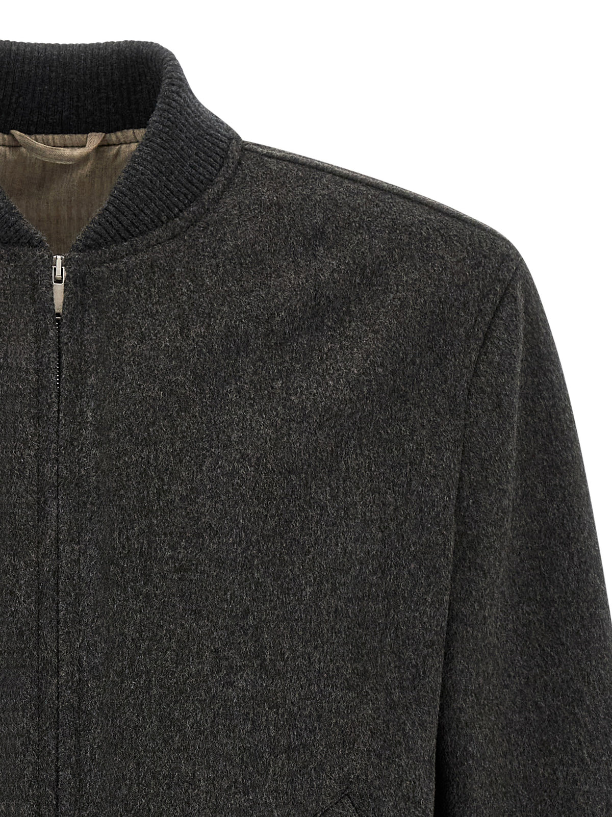 Gray Virgin Wool Bomber