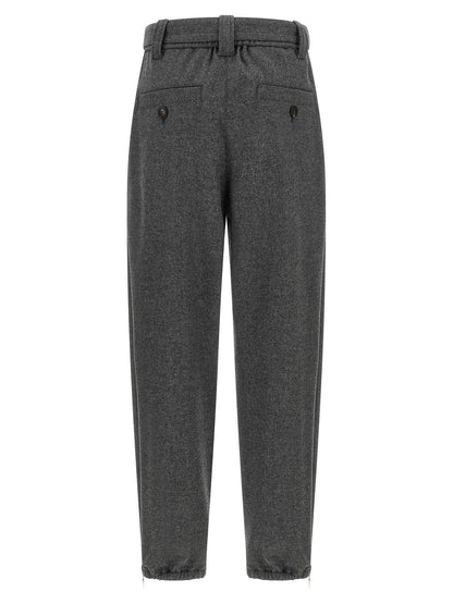 Gray Virgin Wool Cargo Pants