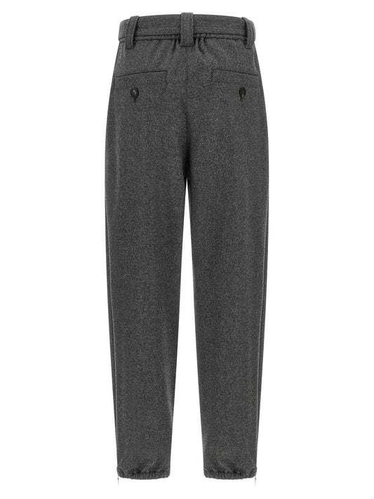 Gray Virgin Wool Cargo Pants