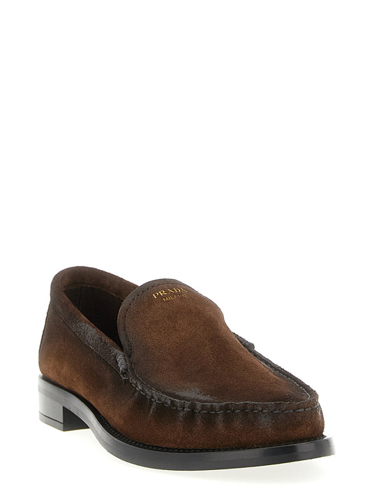 Brown Calfskin Slip-On Loafers