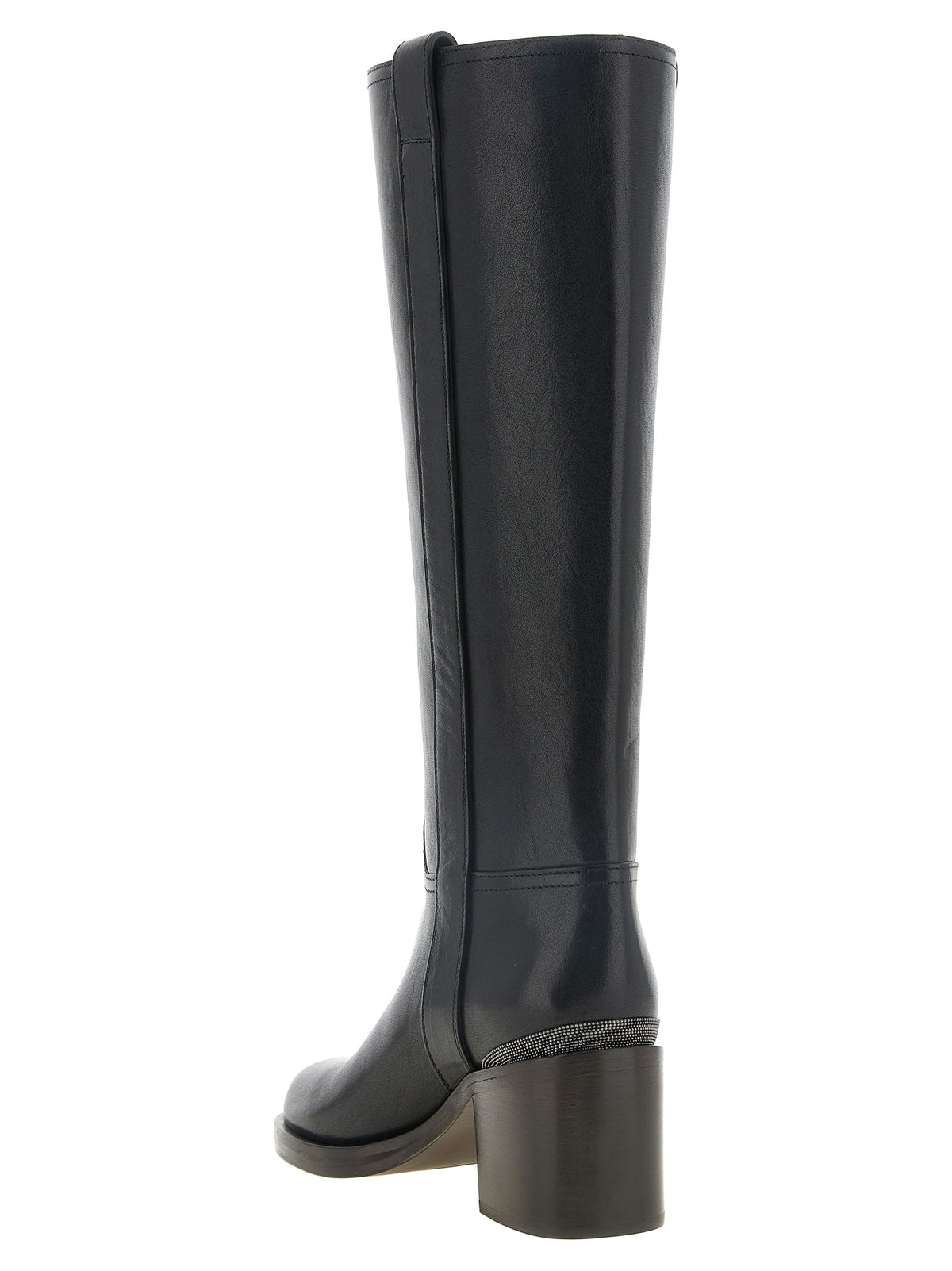 Black Calfskin Over The Knee