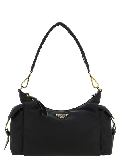 Black Polyamide Shoulder Bag