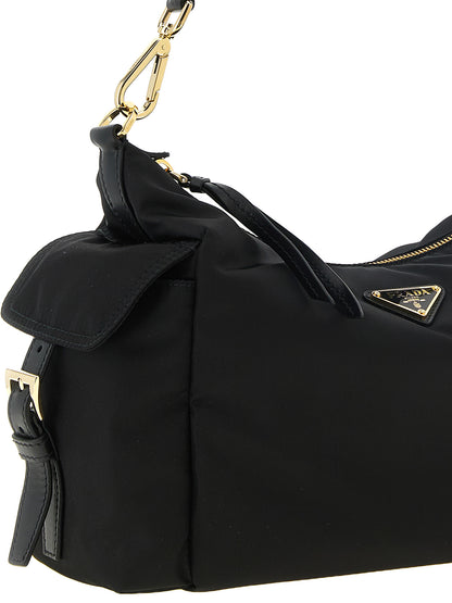 Black Polyamide Shoulder Bag