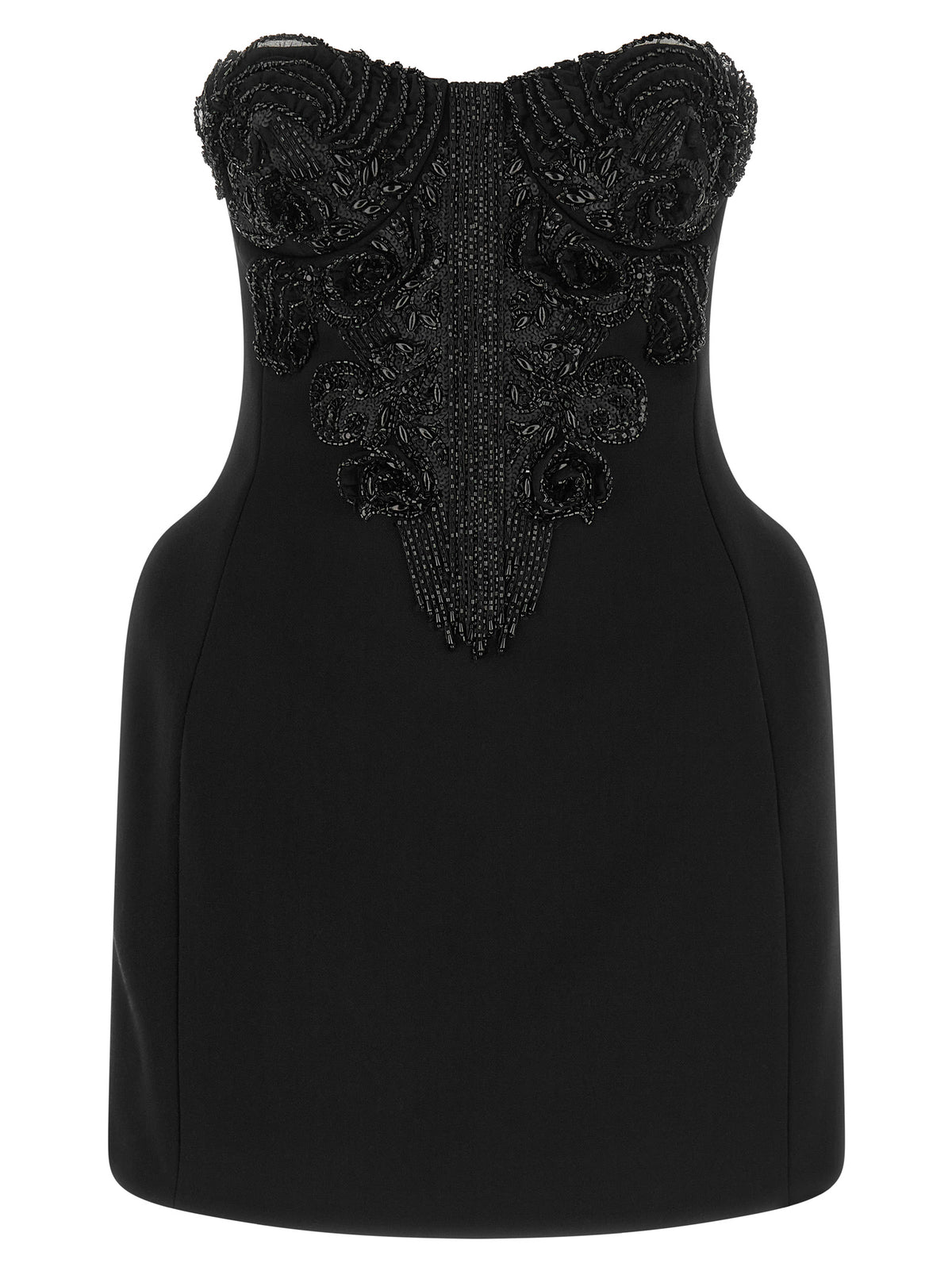 Black Polyester Short Dress