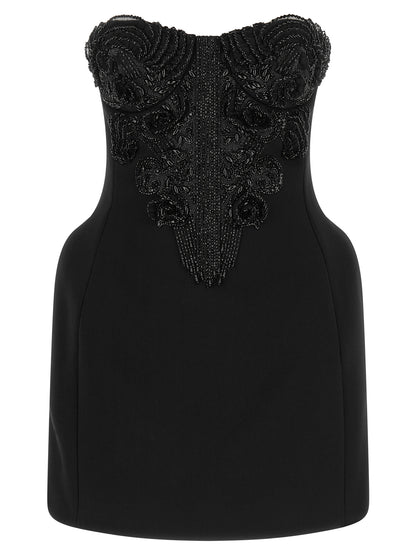 Black Polyester Short Dress
