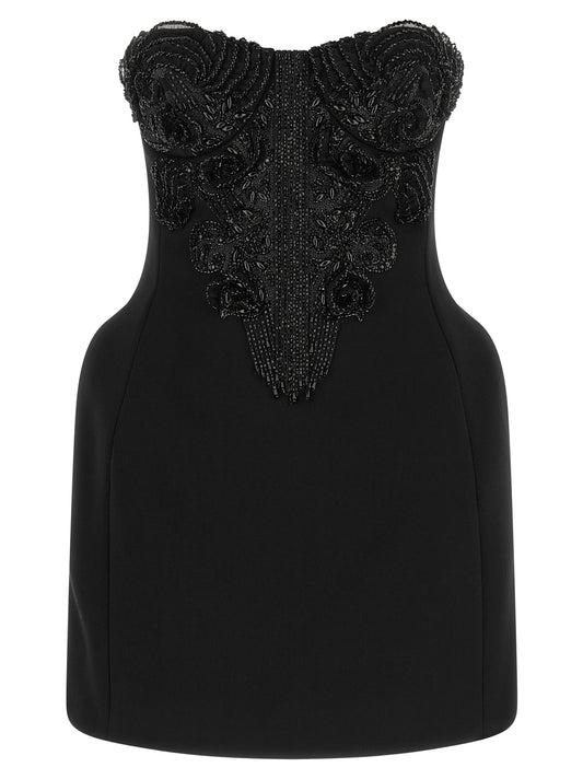 Black Polyester Short Dress