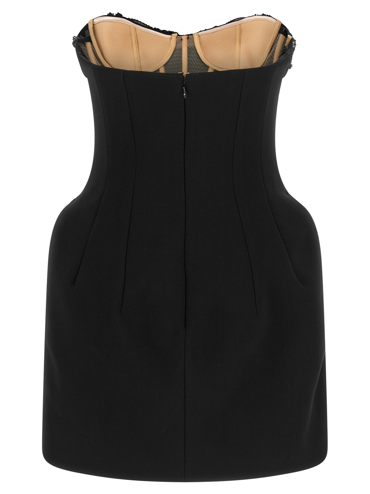 Black Polyester Short Dress