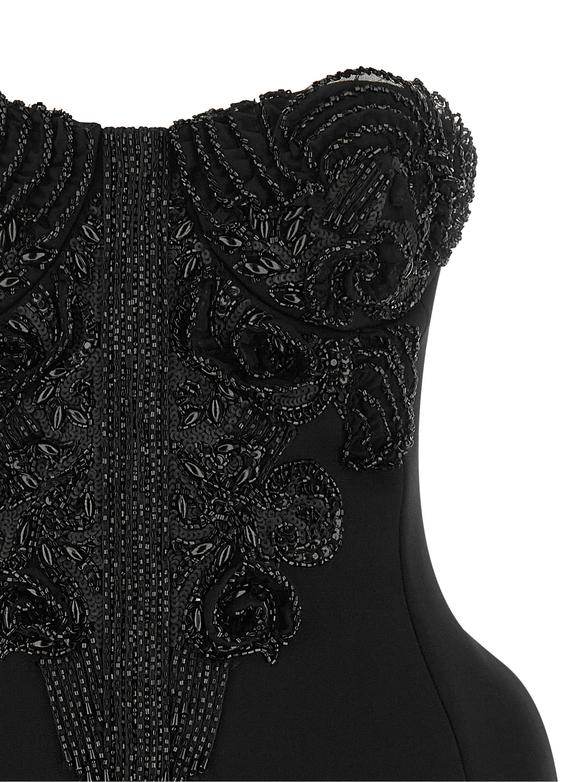 Black Polyester Short Dress