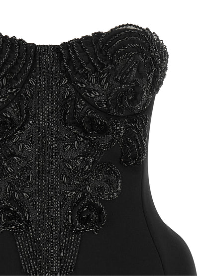 Black Polyester Short Dress