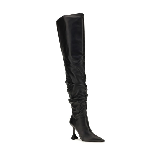Black Calf Leather Bos Taurus Over The Knee