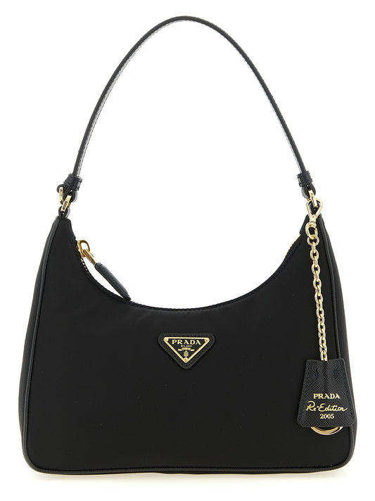 Black Recycled Polyamide Shoulder Bag