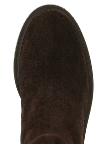 Brown Lamb Leather Over The Knee