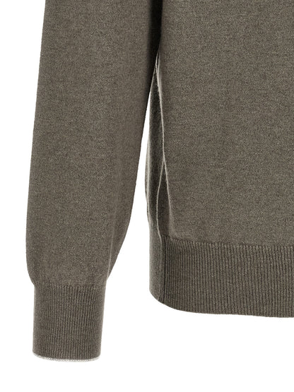 Bicolor Cashmere Polo Shirt