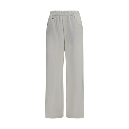 White Cotton Athletic Pants