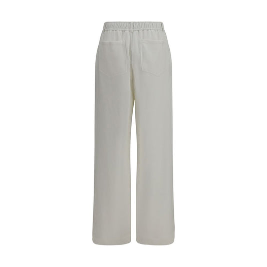 White Cotton Athletic Pants
