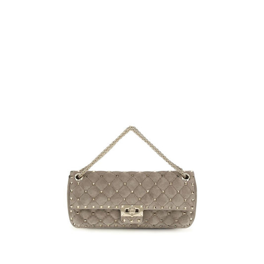 Gray Suede Leather Shoulder Bag