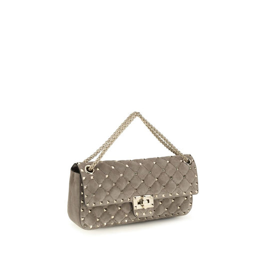 Gray Suede Leather Shoulder Bag