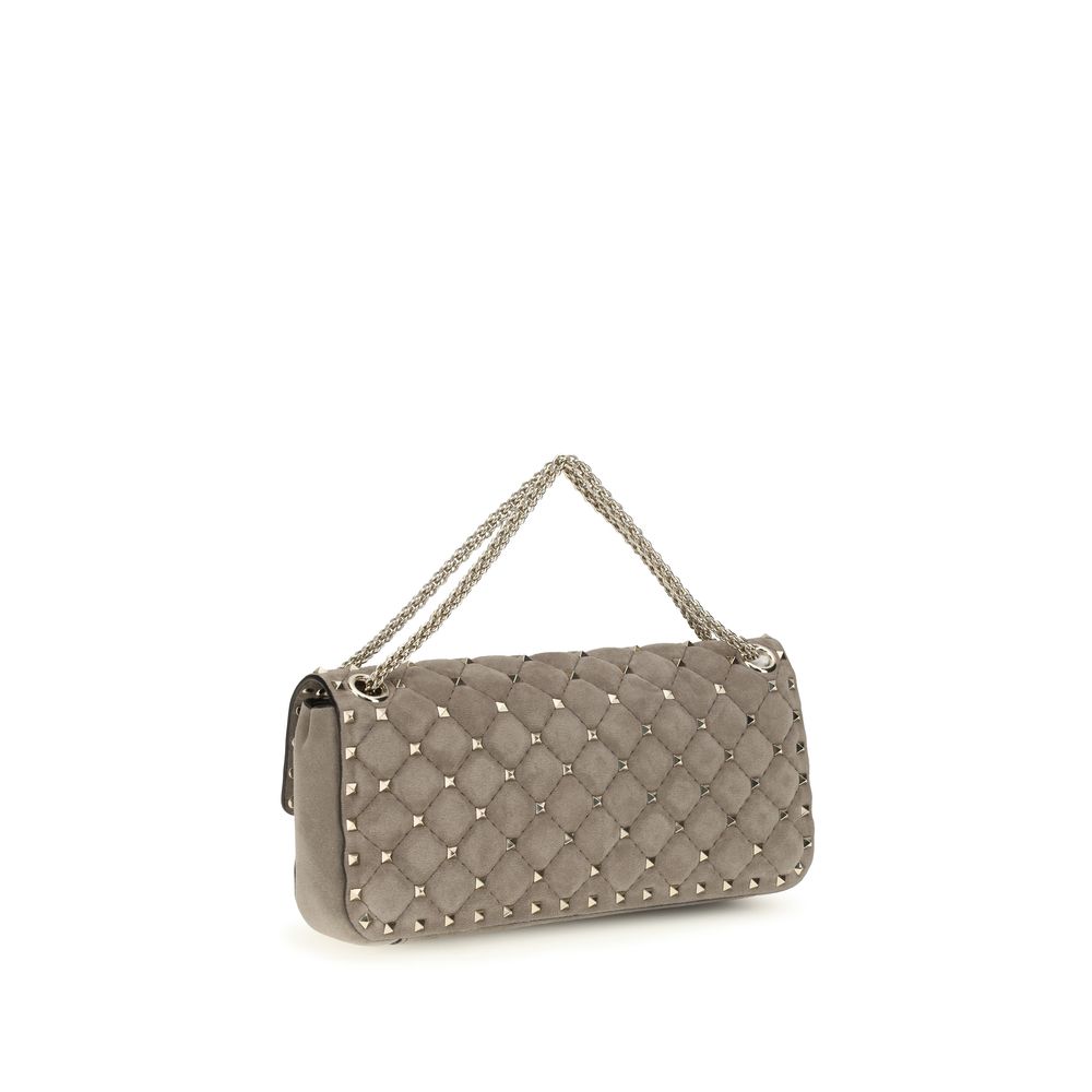 Gray Suede Leather Shoulder Bag